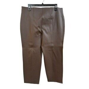 Slim Factor by Investments Women Pants Size 2X Brown Faux Leather Slim Straight